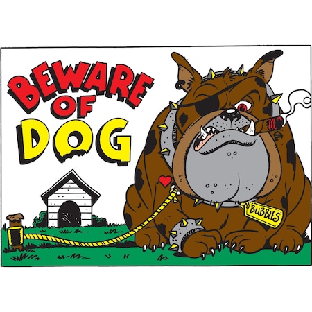 Hy-Ko Beware Of Dog Sign 10" x 14", 5PK A20542